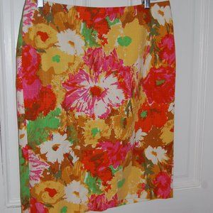Vintage Talbots floral lined pencil skirt sz 8